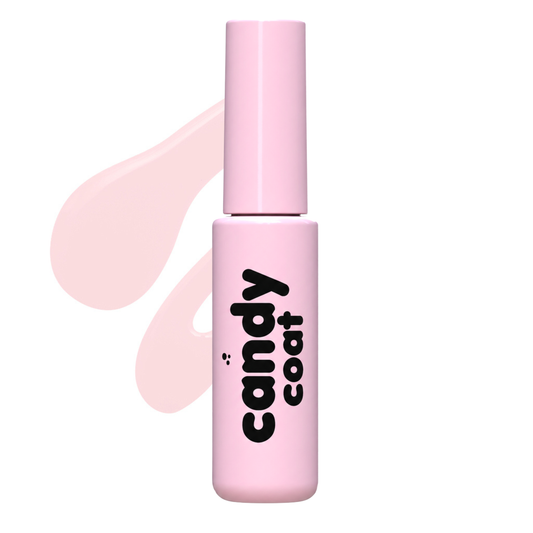 Candy Coat Colour Xpress 2-in-1 HEMA-free gel polish in a soft pink bottle with black logo