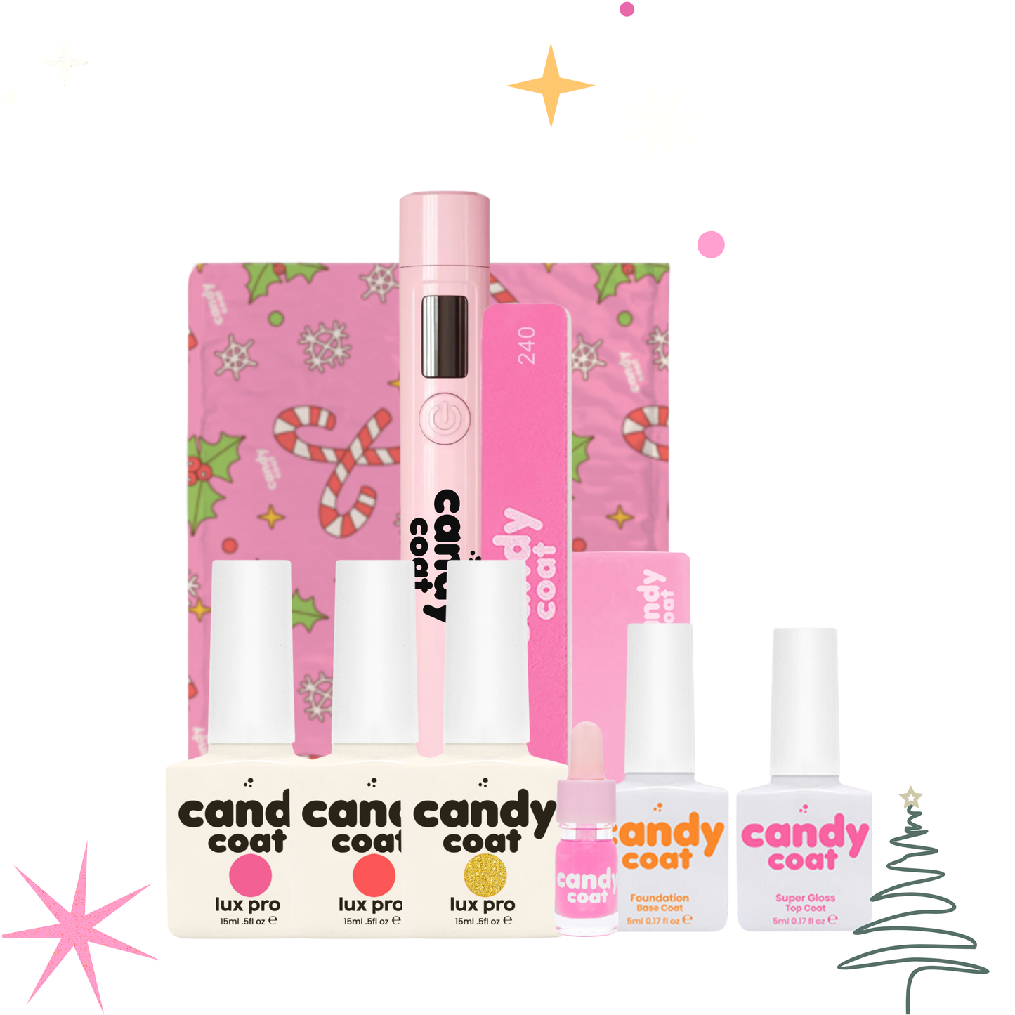 Christmas Mystery Gel Nail Kit FREE Lamp