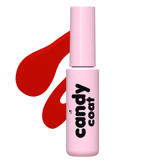 Candy Coat Colour Xpress 2-in-1 HEMA-free gel polish in a soft pink bottle with black logo
