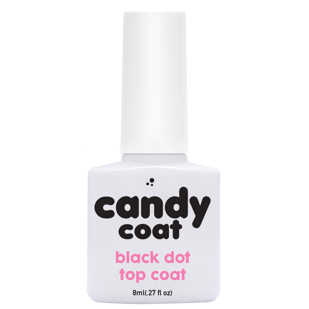 Black Dot Top Coat By Candy Coat | Nails 