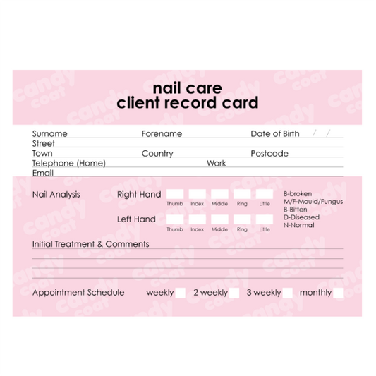Client Record Cards - Candy Coat